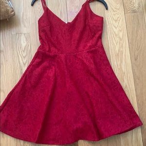 Red lace dress